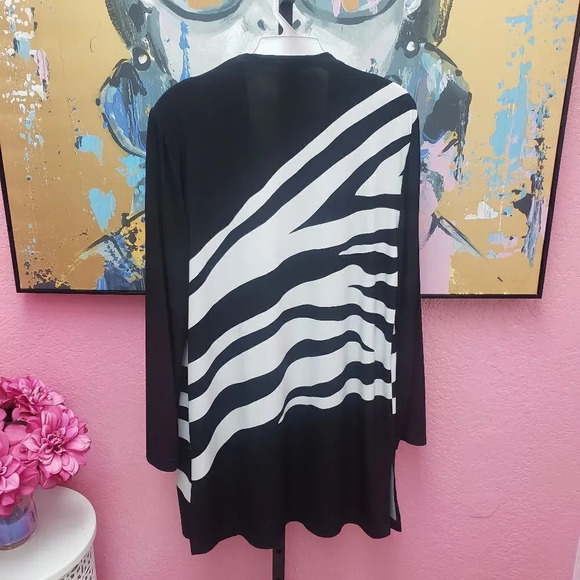 Chico's Knit Kit Zebra Print Jacket - Picture 2 of 7